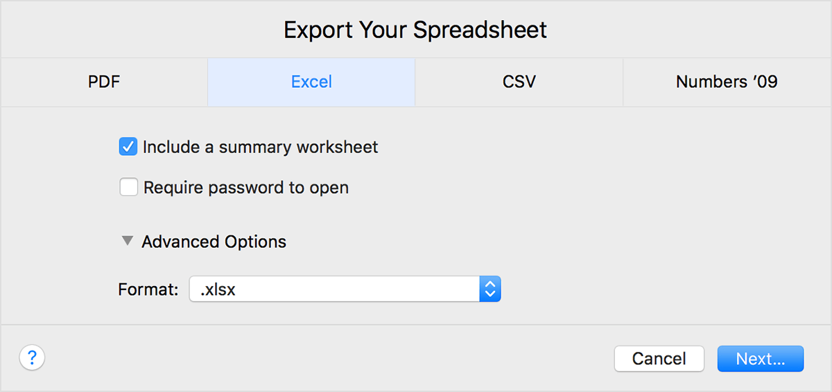 export excel to numbers for mac